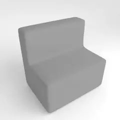 Flameproof Faux Leather Sofa 2 Seats H 46 Gray For Innovative School Environments