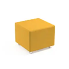 Square Pouff H 45 cm. Yellow For Innovative School Environments