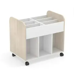 VICTORY BOOK TROLLEY CM.56X84X77H WHITE/NATURAL