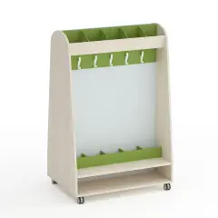 Appendiabiti Scuola Infanzia Kubò Betulla 10 Posti Verde Kiwi - Conforme CAM