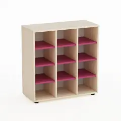 Cabinet Kubò Birch 12 Boxes H 90 Cm. Fuchsia - CAM Compliant