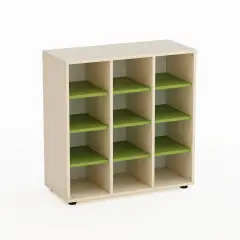 Cabinet Kubò Birch 12 Boxes H 90 Cm. Kiwi Green - CAM Compliant