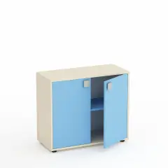 Kubò Birch Cabinet 2 Doors H 75 Cm. Blue Horizon - CAM Compliant
