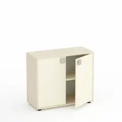 Cabinet Kubò Birch 2 Doors H 75 Cm. Magnolia - CAM Compliant