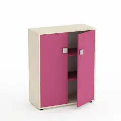 Mobile Scuola Infanzia Kubò Betulla 2 Ante H 110 cm. Fucsia - Conforme CAM