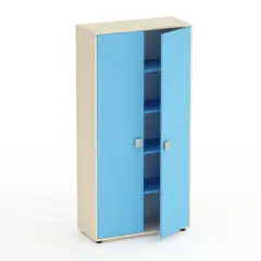 Kubò Birch 2 Doors H 180 cm Nursery School Cabinet. Blue Horizon - CAM Compliant