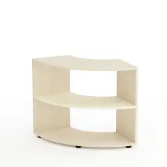 Kubò School Cabinet Birch Curved Corner H 75 cm. Magnolia Shelves - CAM Compliant