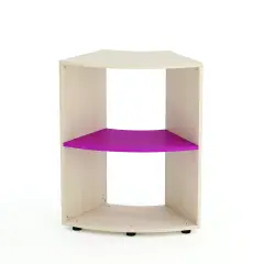 Kubò Birch Curved School Cabinet 60 Degrees H 90 cm. Fuchsia Shelves - CAM Compliant