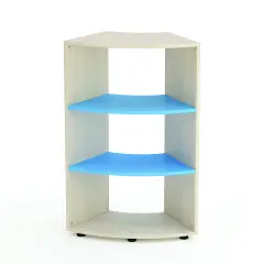 Kubò Birch Curved School Cabinet 60 Degrees H 110 cm. Blue Horizon Shelves - CAM Compliant