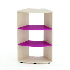 Kubò Birch Curved School Cabinet 60 Degrees H 110 cm. Fuchsia Shelves - CAM Compliant