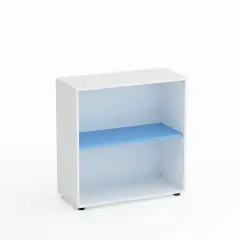 Kubò White Day School Cabinet H 90 cm. Horizon Blue Shelves - CAM Compliant