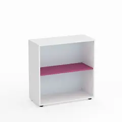 Kubò White Day School Cabinet H 90 cm. Fuchsia Shelves - CAM Compliant