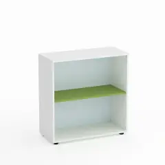 Kubò White Day School Cabinet H 90 cm. Kiwi Green Shelves - CAM Compliant