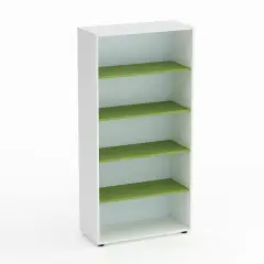 Mobile Scuola Kubò Bianco a Giorno H 180 cm. Ripiani Verde Kiwi - Conforme CAM