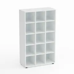 Kubò School Cabinet White 15 Boxes H 150 cm. Shelves White - CAM Compliant