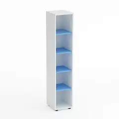 Mobile Scuola Kubò Bianco Colonna 5 vani 180 cm. Blu Orizzonte - Conforme CAM