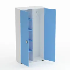 Mobile Spogliatoio Kubò Bianco, Ante Blu Orizzonte - Conforme CAM