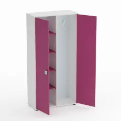 Mobile Spogliatoio Kubò Bianco, Ante Fucsia - Conforme CAM