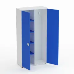Mobile Spogliatoio Kubò Bianco, Ante Azzurro - Conforme CAM