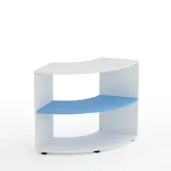 Kubò School Cabinet White Corner H 75 cm. Blue Horizon Shelves - CAM Compliant