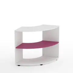 Kubò School Cabinet White Corner H 75 cm. Fuchsia Shelves - CAM Compliant