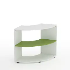 Kubò School Cabinet White Corner H 75 cm. Kiwi Green Shelves - CAM Compliant