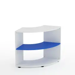 Kubò School Cabinet White Corner H 75 cm. Light Blue Shelves - CAM Compliant