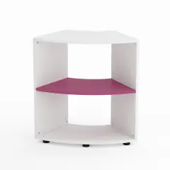 Kubò School Cabinet White Curved 60 Degrees H 75 cm. Fuchsia Shelves - CAM Compliant