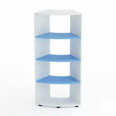 Kubò School Cabinet White Curved 60 Degrees H 150 cm. Blue Horizon Shelves - CAM Compliant