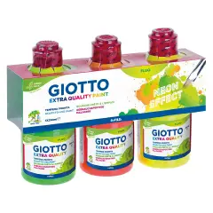 Giotto Fluo Children's Tempera Color 250 ml. 3 Color Set