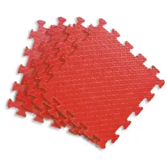 Maxi Tappeti Puzzle per Bambini Eva 120x120 cm - Set 4 Pezzi Rosso