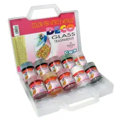 Colori per Vetro Deco Glass – Set 10 Flaconi da 30 ml – Trasparenti e Atossici