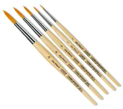 Pennelli Punta Tonda da Vinci, Setole Sintetiche, Set 5 Misure