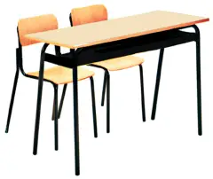 Two-seater bench 900 - under-shelf in sheet metal H 71 cm for school environments - CAM Compliant