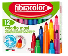 Fibracolor Colorful Maxi Markers Pieces12 Yellow