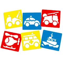 Stencil Sagome Veicoli di Emergenza – Piccoli Eroi in Azione