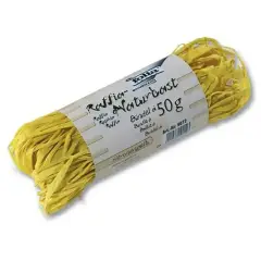 Raffia Vegetale Giallo Banana – Matassina 50 gr