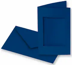 Rectangular Window Greeting Cards Blue