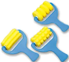 3 Decorative Shaped Sponge Rollers Series 1 Linear Patterns
