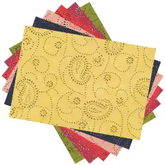 Carta Seta con Rilievi Foglie - 50x70 cm - Confezione 10 Fogli Assortiti