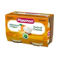 Plasmon Merenda Yogurt e Albicocca 2x120g – Merenda Cremosa per Bambini