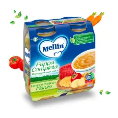 Mellin Pappa Completa Manzo 250g x 2 – Pasto Bilanciato per Bambini