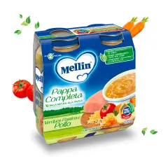 Mellin Pappa Completa Pollo 250g x 2 – Pasto Nutriente e Bilanciato per Bambini