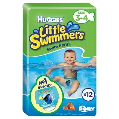 Huggies Little Swimmers Diapers - Size 3-4 - 7-12 Kg - 12 Pieces