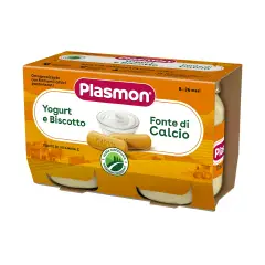 Plasmon Merenda Yogurt e Biscotto 2x120g – Merenda Cremosa per Bambini