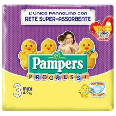 Pampers Progressi Diapers - Size 3 - 4-9 Kg - 27 Pieces