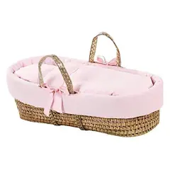 Piquet Palm Basket with Pink Quilt