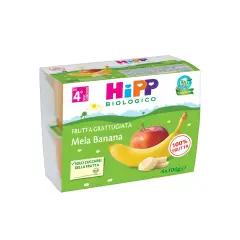 Hipp Omogeneizzato Merenda Frutta Bio Mela e Banana 100g x4