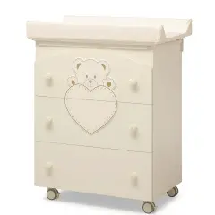 LULU' CHANGING TABLE BATH 3 DRAWERS IVORY