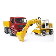 Bruder Man Tga Truck With Liebherr Excavator 02751